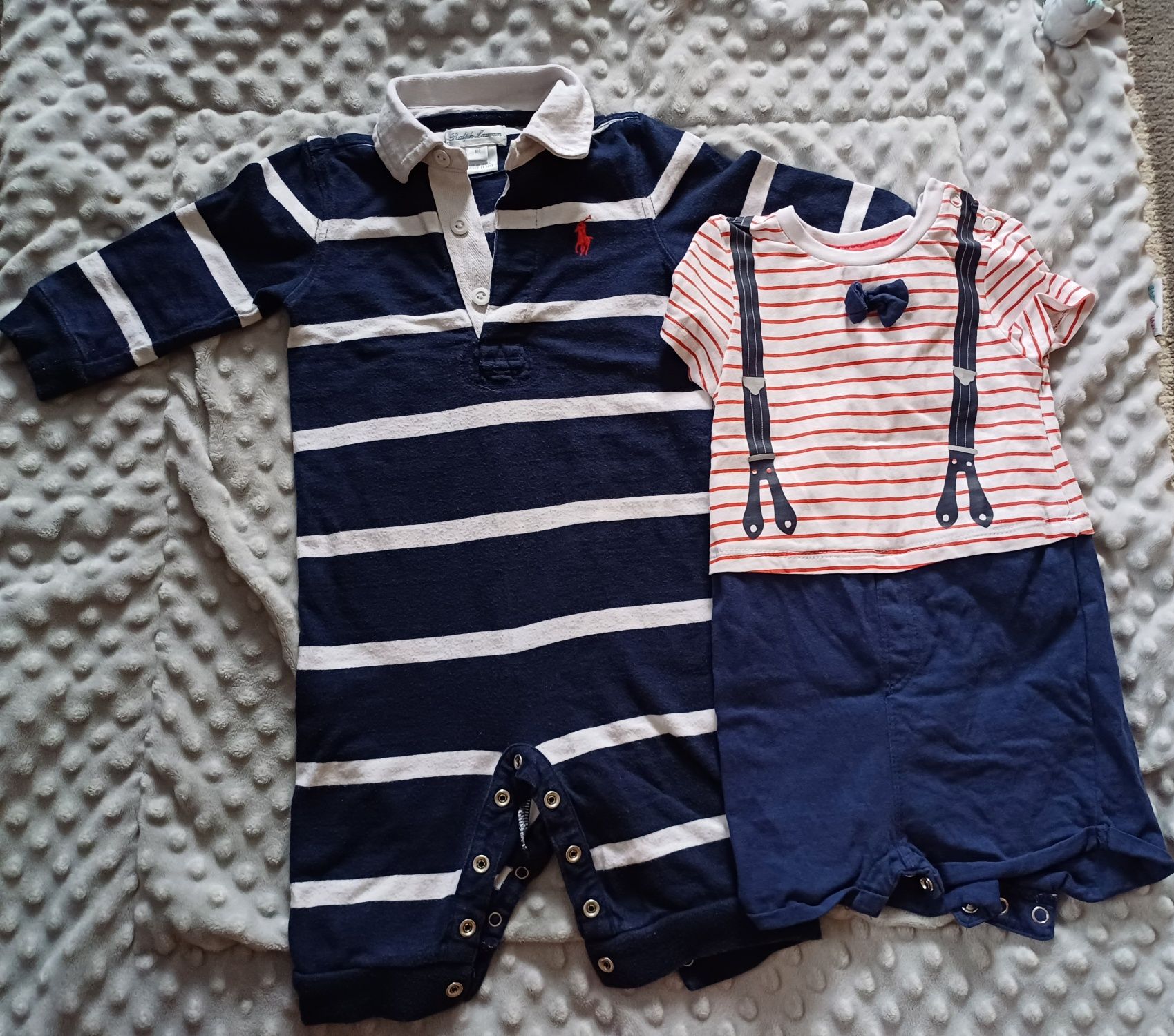 Kombinezony Ralph Lauren 2 szt. Plus 5 rampersów r 68