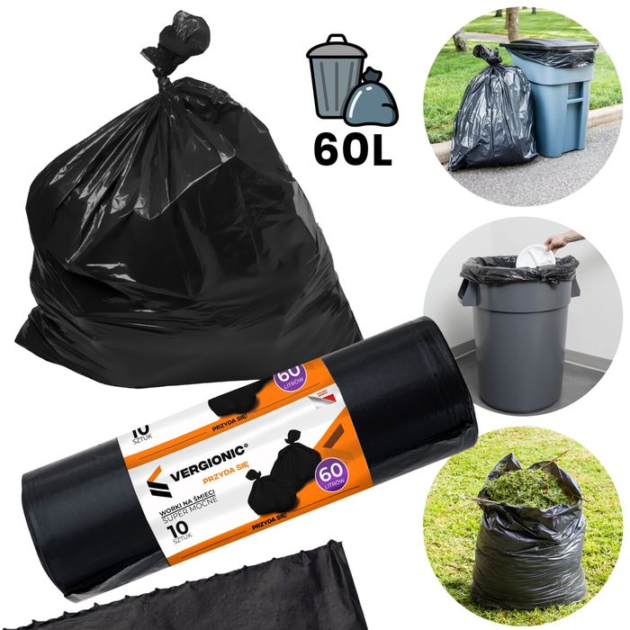 Worki duże czarne na śmieci 10szt