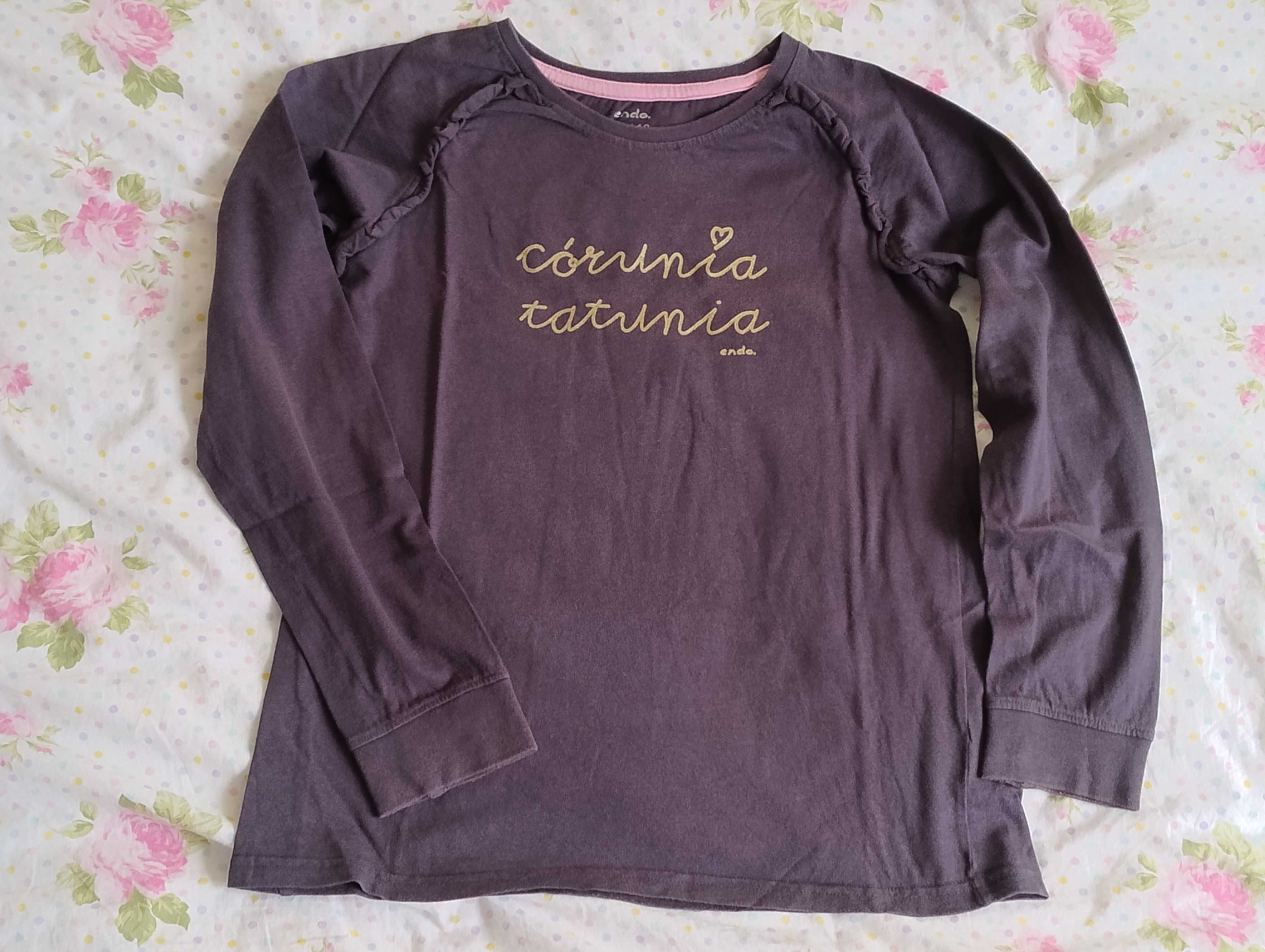 Szara bluzka dziewczęca "Córunia Tatunia" r.152 ENDO