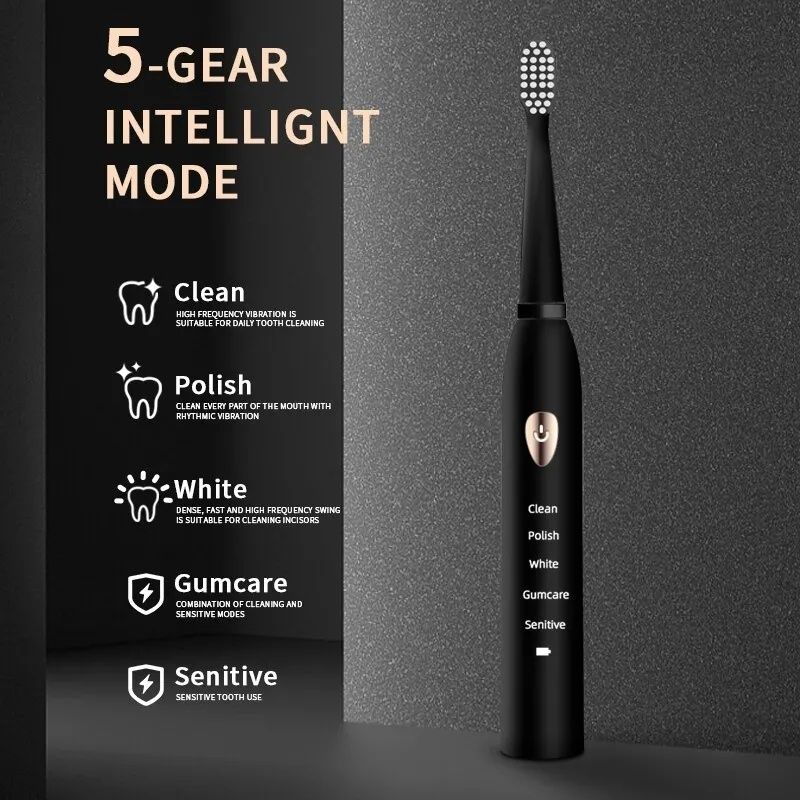 Електрична щітка SONIC TOOTHBRUSH IPX7 на акумуляторі