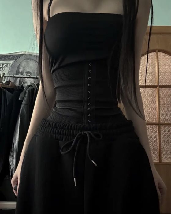 корсет y2k, короткий корсет, утягивающий корсет