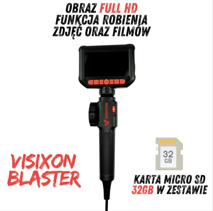 Visixon Blaster Kamera Inspekcyjna Ruchoma głowica 360, 1080P Ekan 4,3