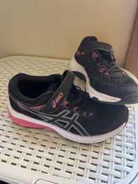 ASICS menina tam 32,5 preto/ rosa em bom estado