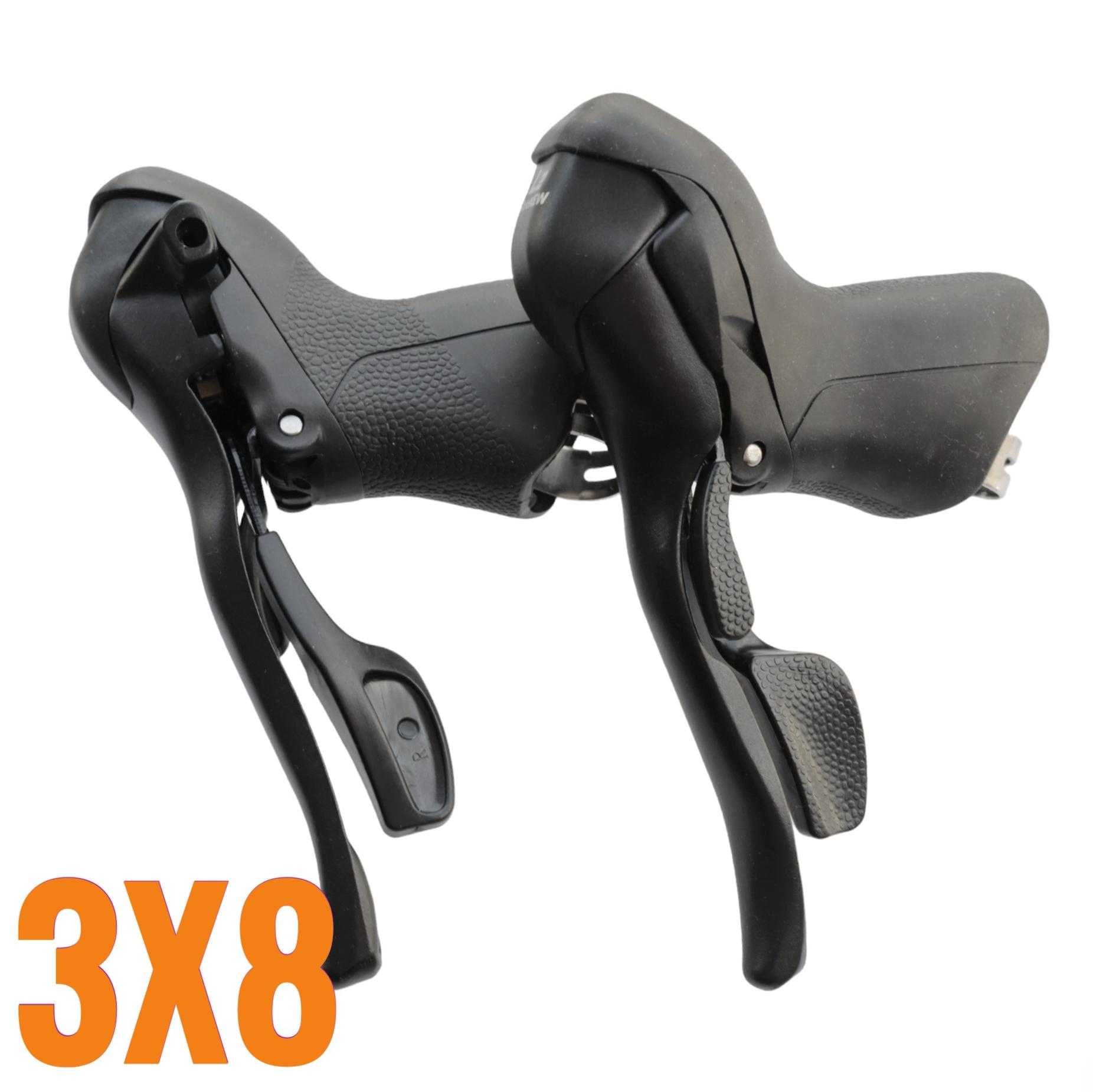 Nowe! MICRONEW 3x8 klamkomanetki manetki klamki szosowe microshift