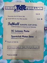 Programa de Motor Jena Leixões taça de taças 1961/1962