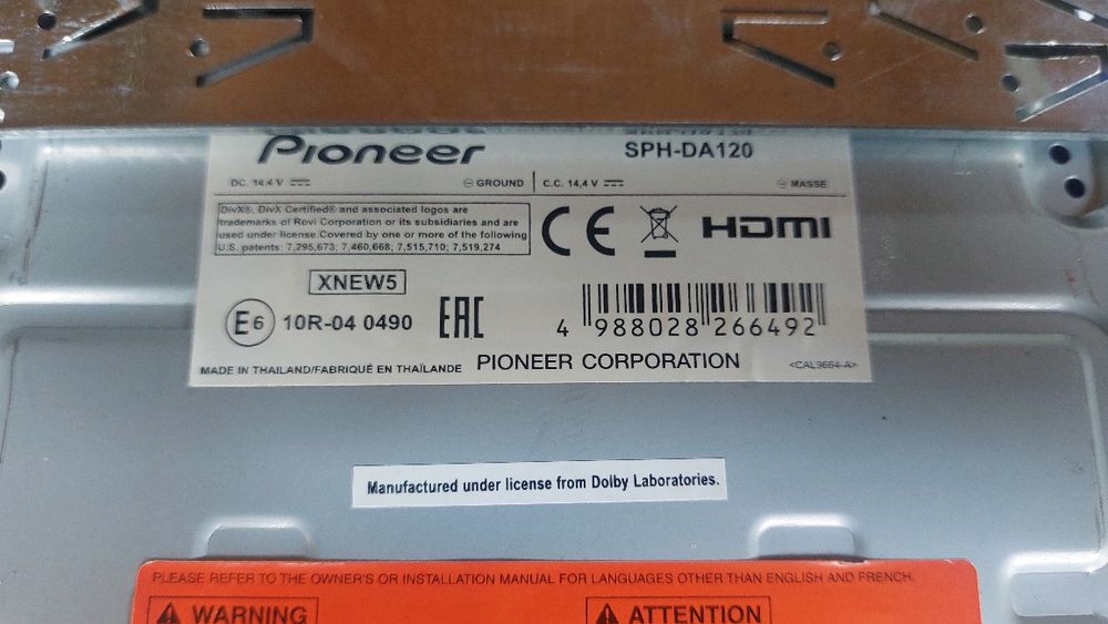 Radio Pionner SPH-DA 120 stan IDEALNY