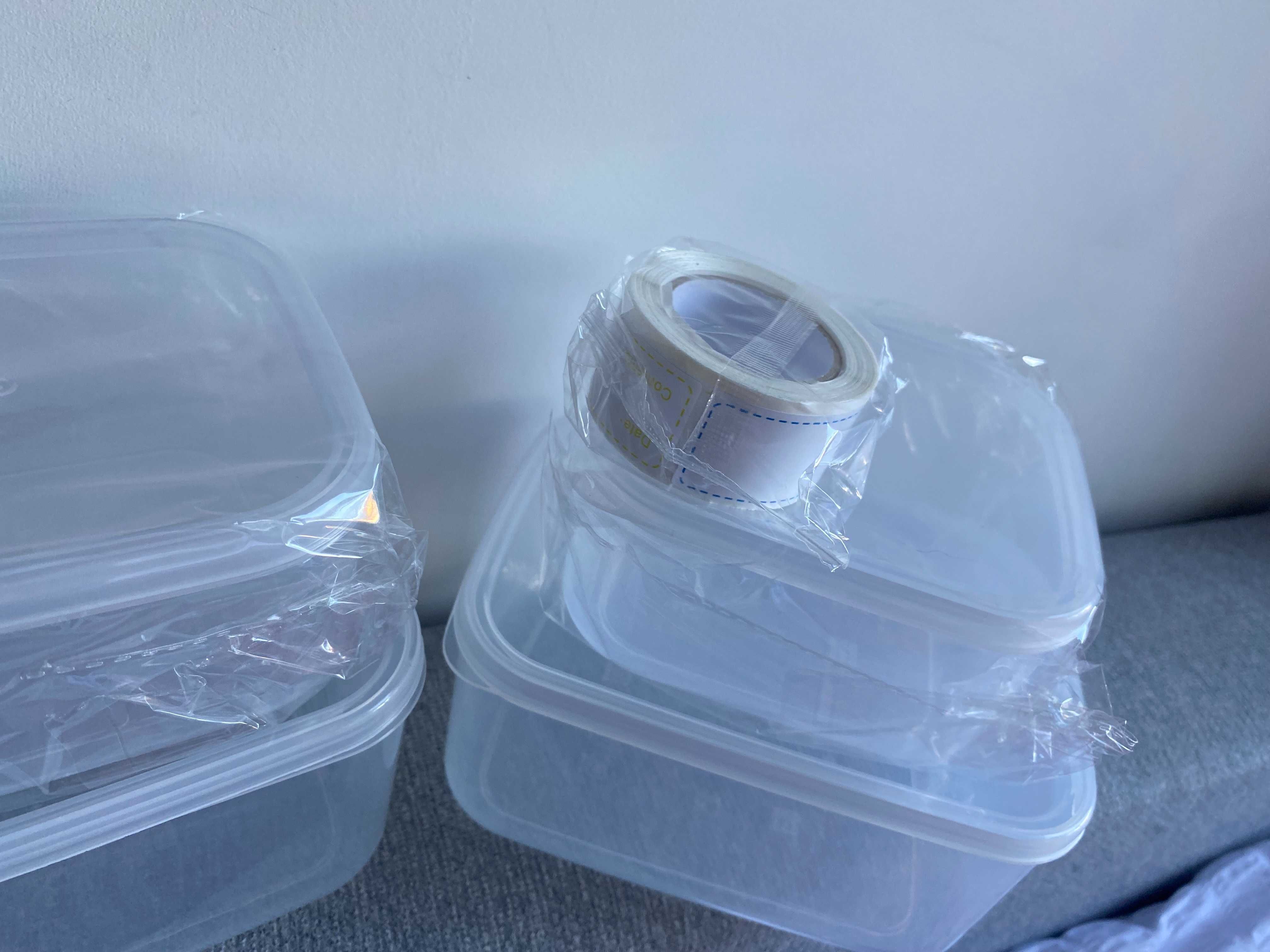 4szt plastikowe pojemniki na żywność do lodówki i do mikrofali