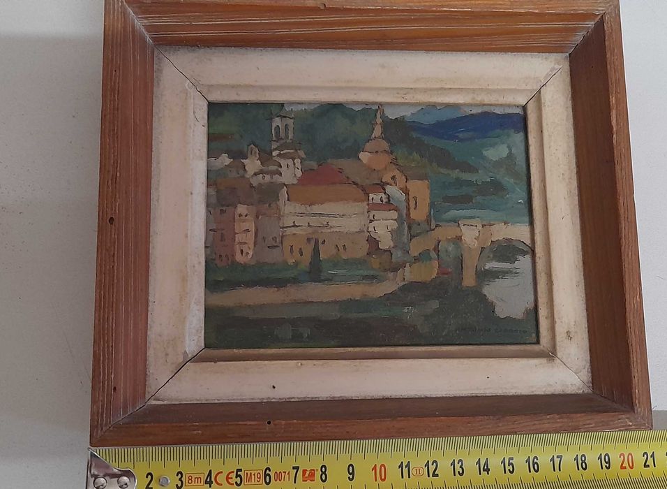 António Cardoso e Augusto Sousa  de 4 quadros antigos.