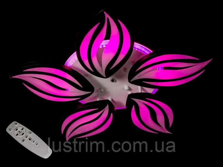 LED люстра з пультом, диммером і кольоровою підсвіткою, 75W