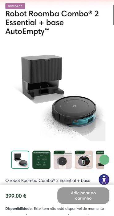 Aspirador IRobot Roomba Combo 2 Essential + Base Auto Empty