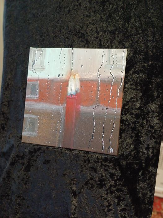 Картина акрилом , картна "свічка"