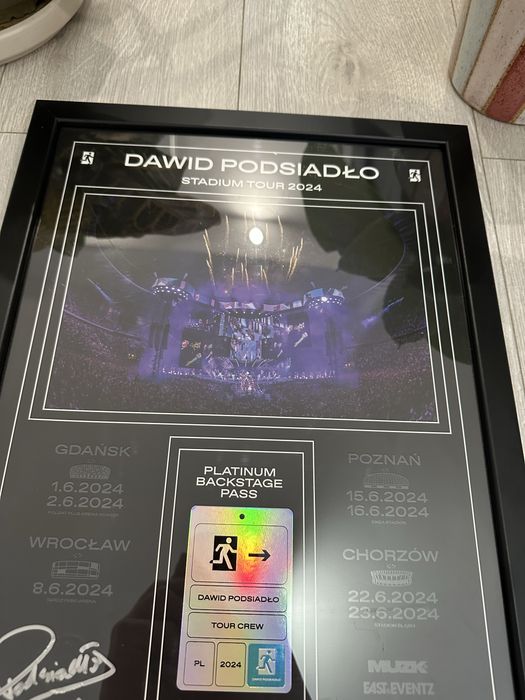 Podsiadło podpis orginalny plakat stadium tour 2024