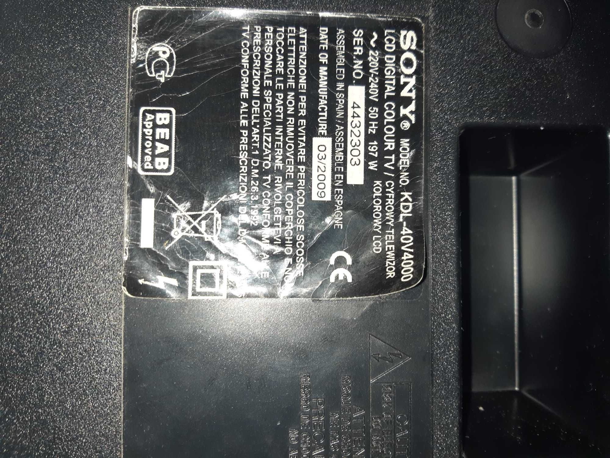Telewizor Sony Brawia KDL-40V4000 40 cali