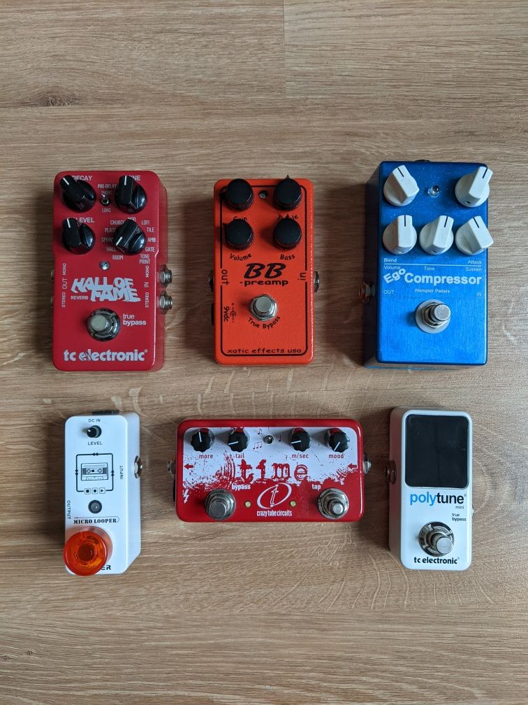 Wampler, Xotic, TC electronic, Mooer, Crazy Tube Circuits, Dunlop,