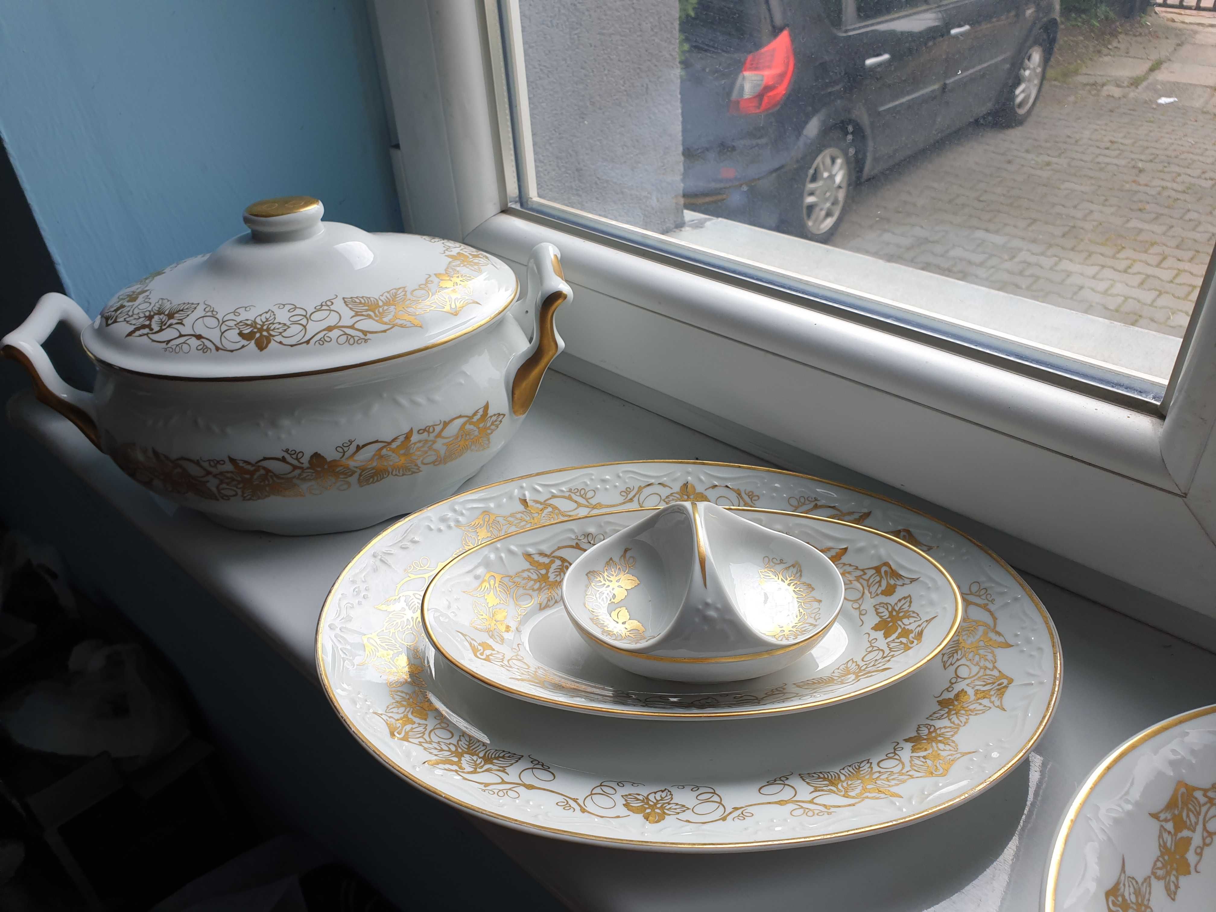 serwis porcelana złocona Karolina