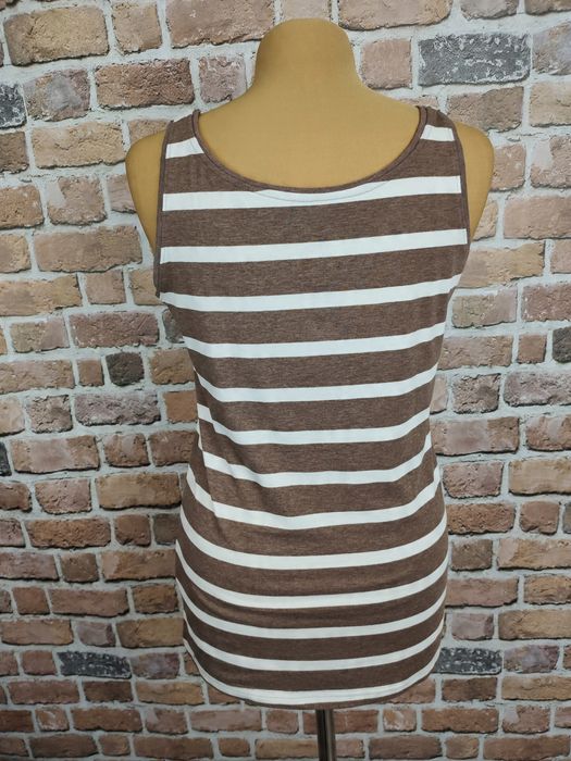 Janina basic brązowa bluzka top w paski rozm 40