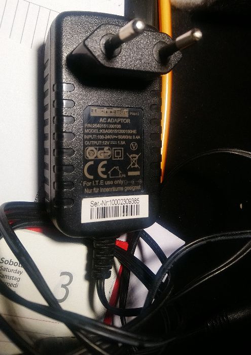 zasilacz Technisat dekoder 12 V 1,5 A 1500 mA