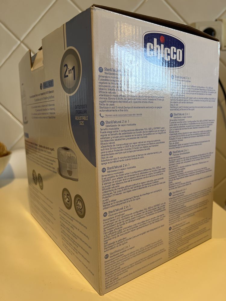 Chicco Esterilizador Vapor 2 Em 1 Branco