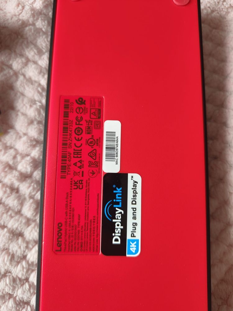 Stacja dokujaca Lenovo Thinkpad 40af z zasilaczem