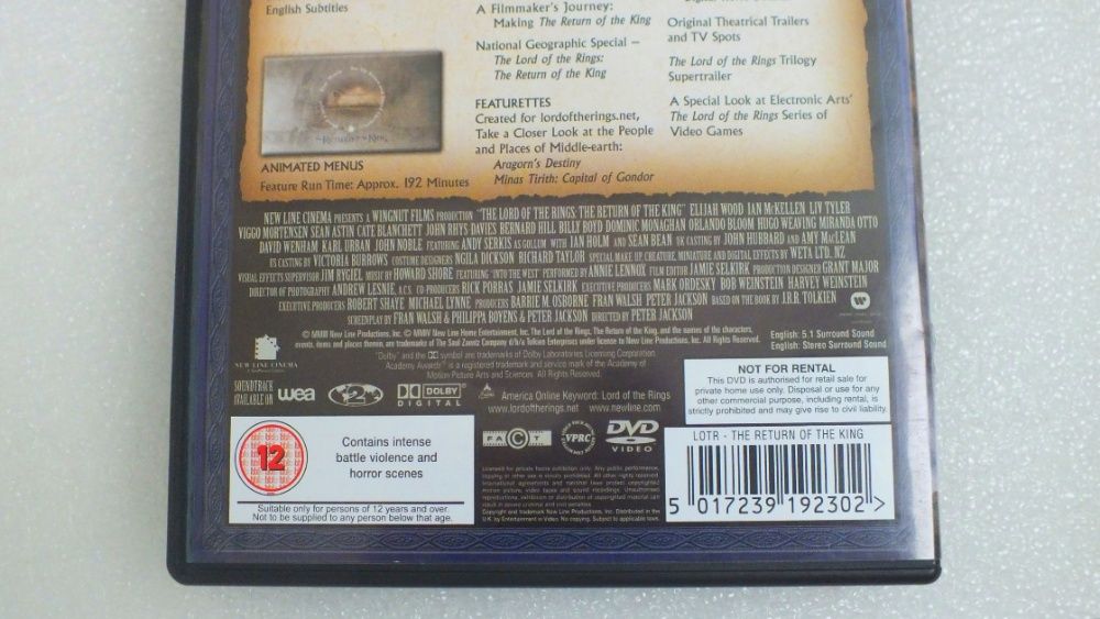 Оригинальные лицензионные DVD / VIDEO / The Lord of the Rings.