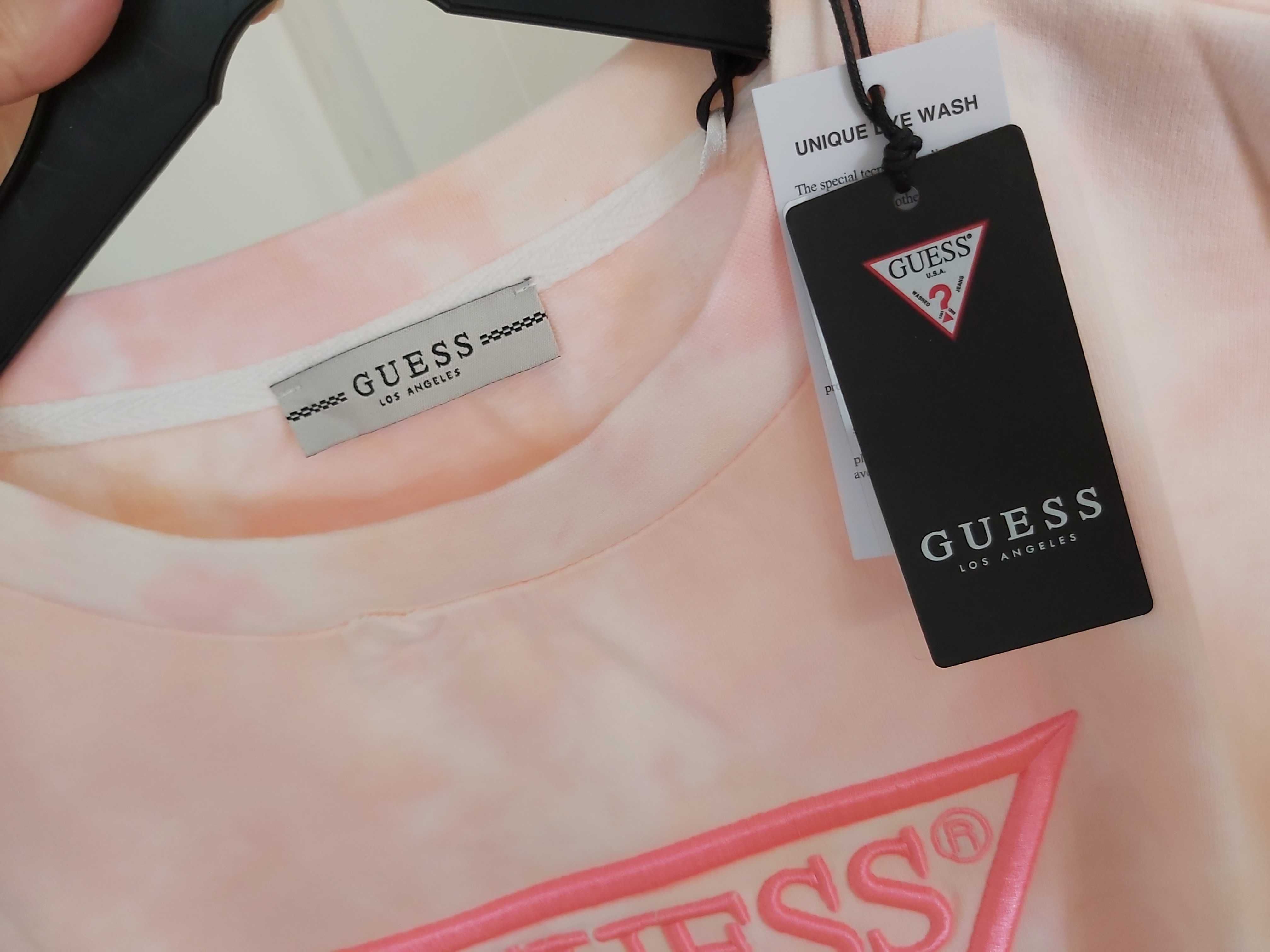 SP NOWA krótka bluza GUESS brzoskwinia S top sweter peach ombre