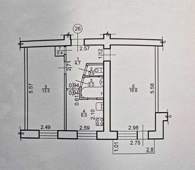 2 км квартира з ремонтом, центр.