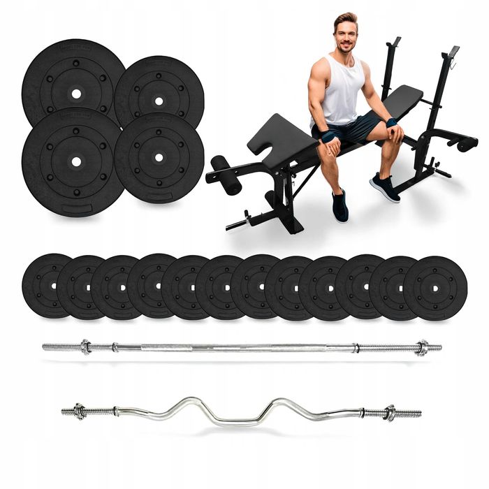 Zestaw Treningowy SPORT FOR FUN – Pełne Wyposażenie Domowej Siłowni