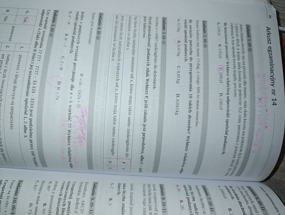 Matematyka przygotowanie do egzaminu ósmoklasisty zestaw żądań GWO