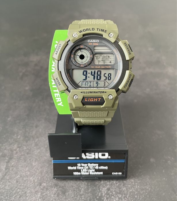 Годинник чоловічий Casio AE-1400WH-3A новий оригінальний тактичний