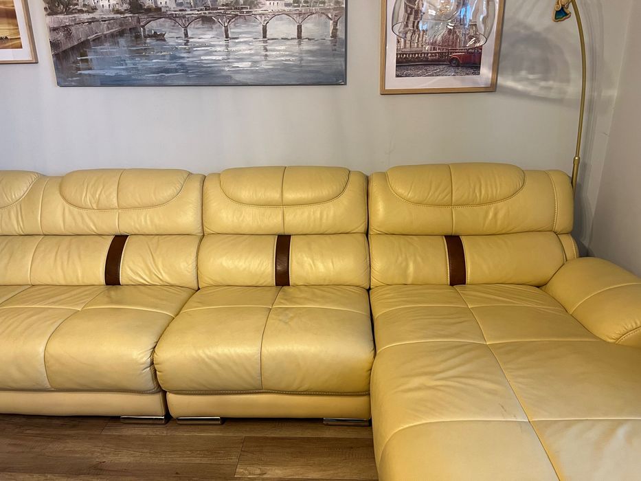 Narożnik skóra naturalna-ecru!