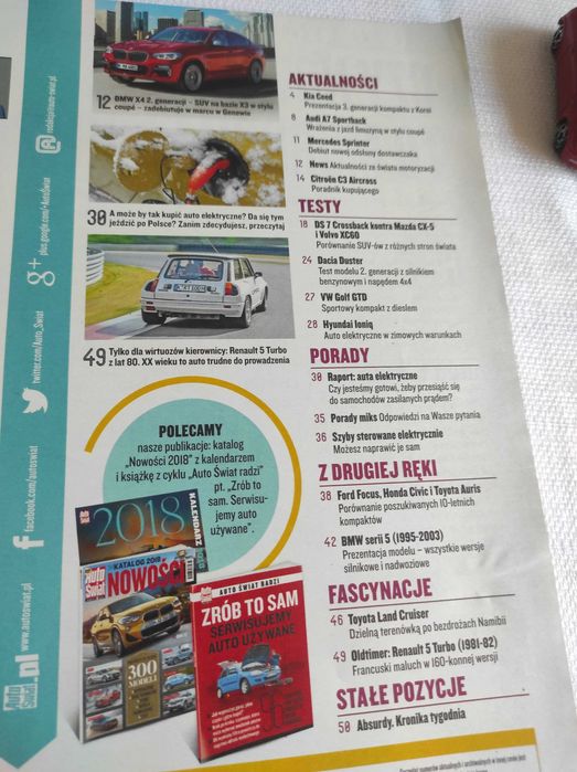 Czasopismo Auto Świat WYSZUKAJ POJAZD 8/2018 Golf GTD DS7 Sprinter BMW