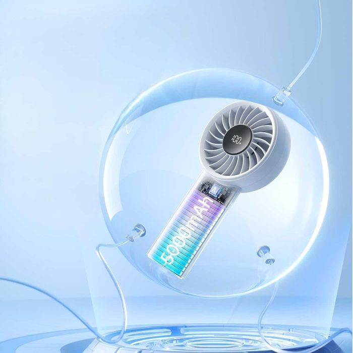 Przenośny wentylator ręczny Life 4 z wyświetlaczem LED 5000 mAh