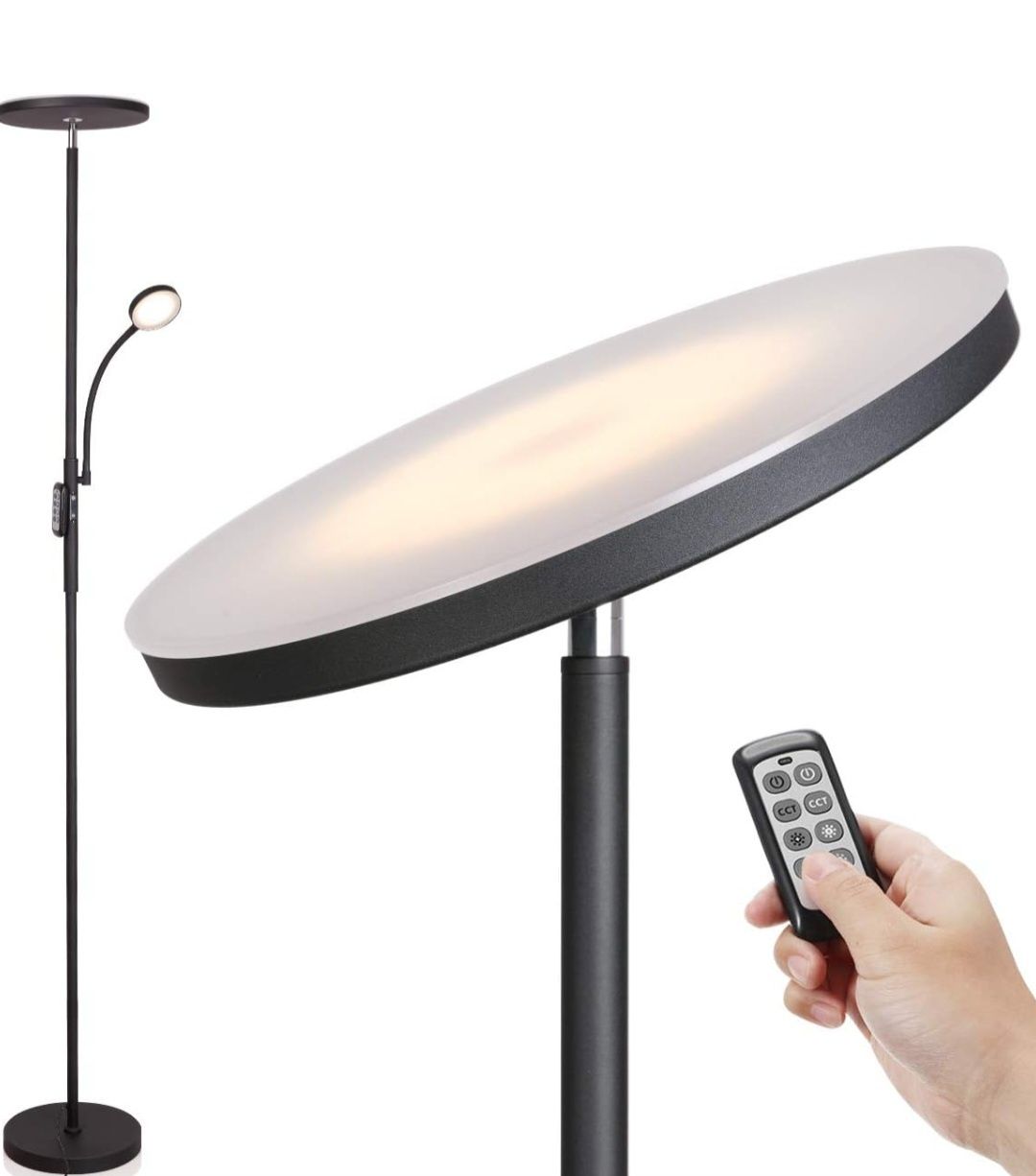 Soarz Lampa LED na podłogę z regulowaną lampą do czytania