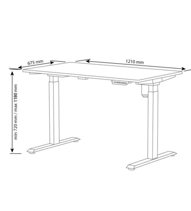 Стіл з регульованою висотою E-Table чорний 120×675 (стан відмінний)