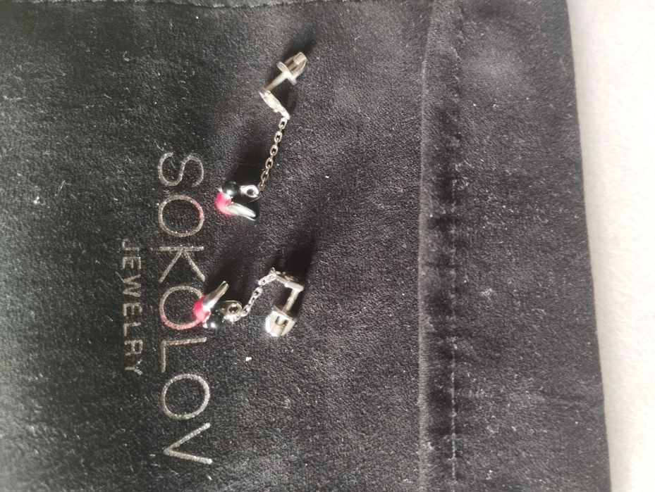 Пусети бренд SOKOLOV. Срібло,фіаніт недраг.. Вага 2.86г