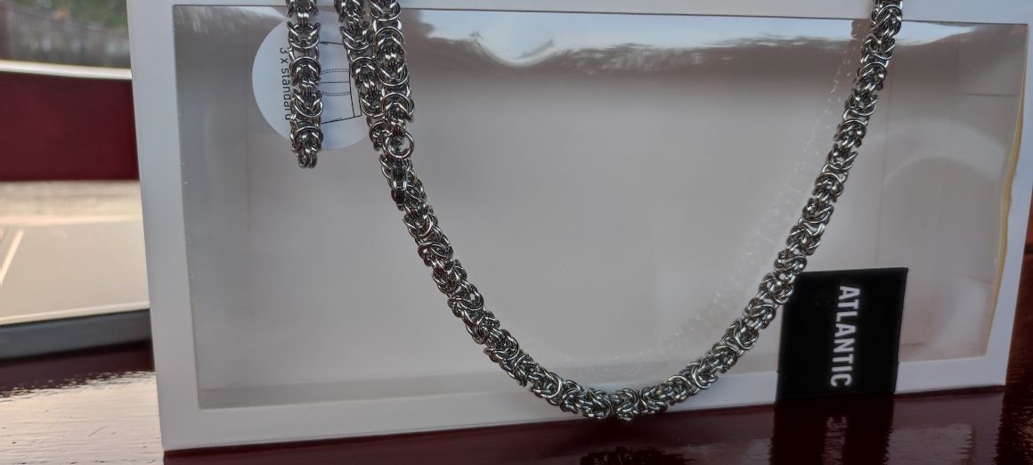 Łańcuszek męski,splot królewski,7mm,60cm, ITALY, biżuteria,316l, LV,AR