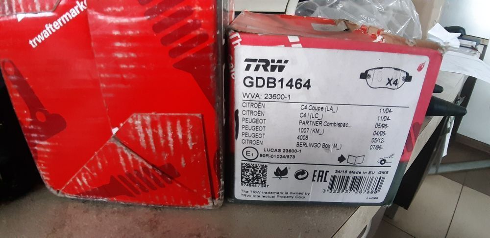 Klocki Hamulco Golf IV Octavia Fabia A3 TRW GDB 1464 GDB1464 WYPRZEDAŻ