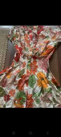 Sukienka midi Zara długa M 38 nowa kwiaty boho