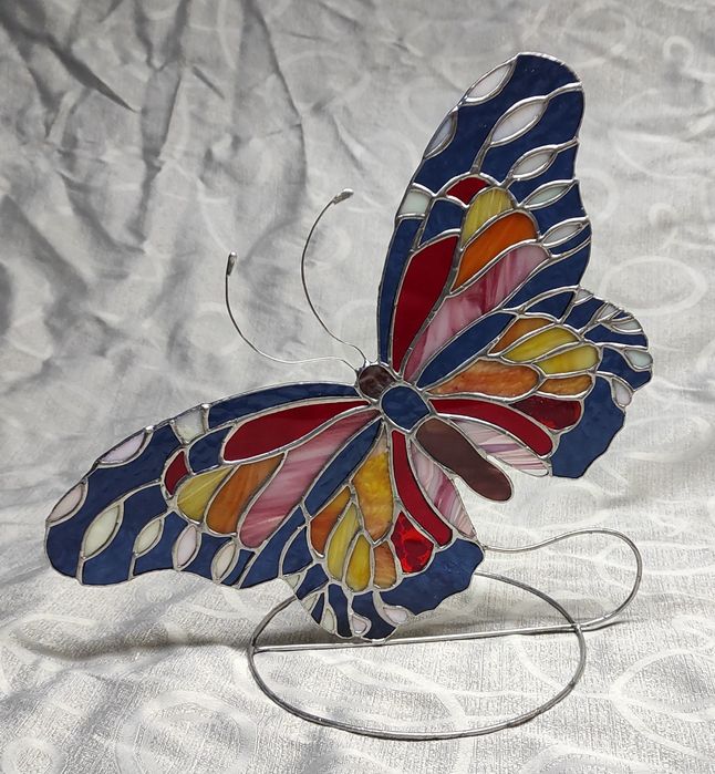Метелик, вітраж настільний