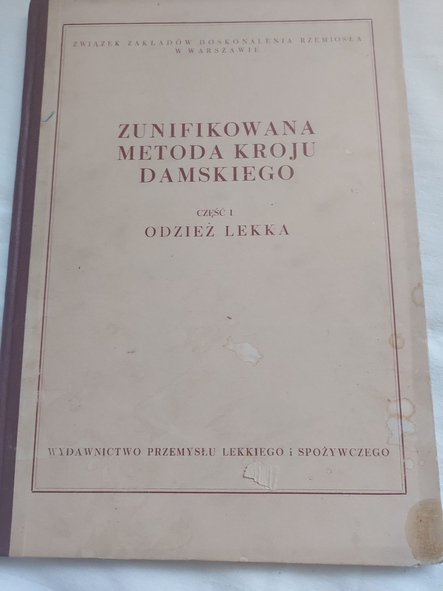 Zunifikowana metoda kroju damskiego 1960 Stara Książka