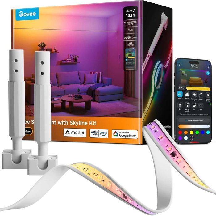 Govee Skyline LED TAŚMA RGBWWIC 4-segm. 4 METRY smart, efekt wall-wash