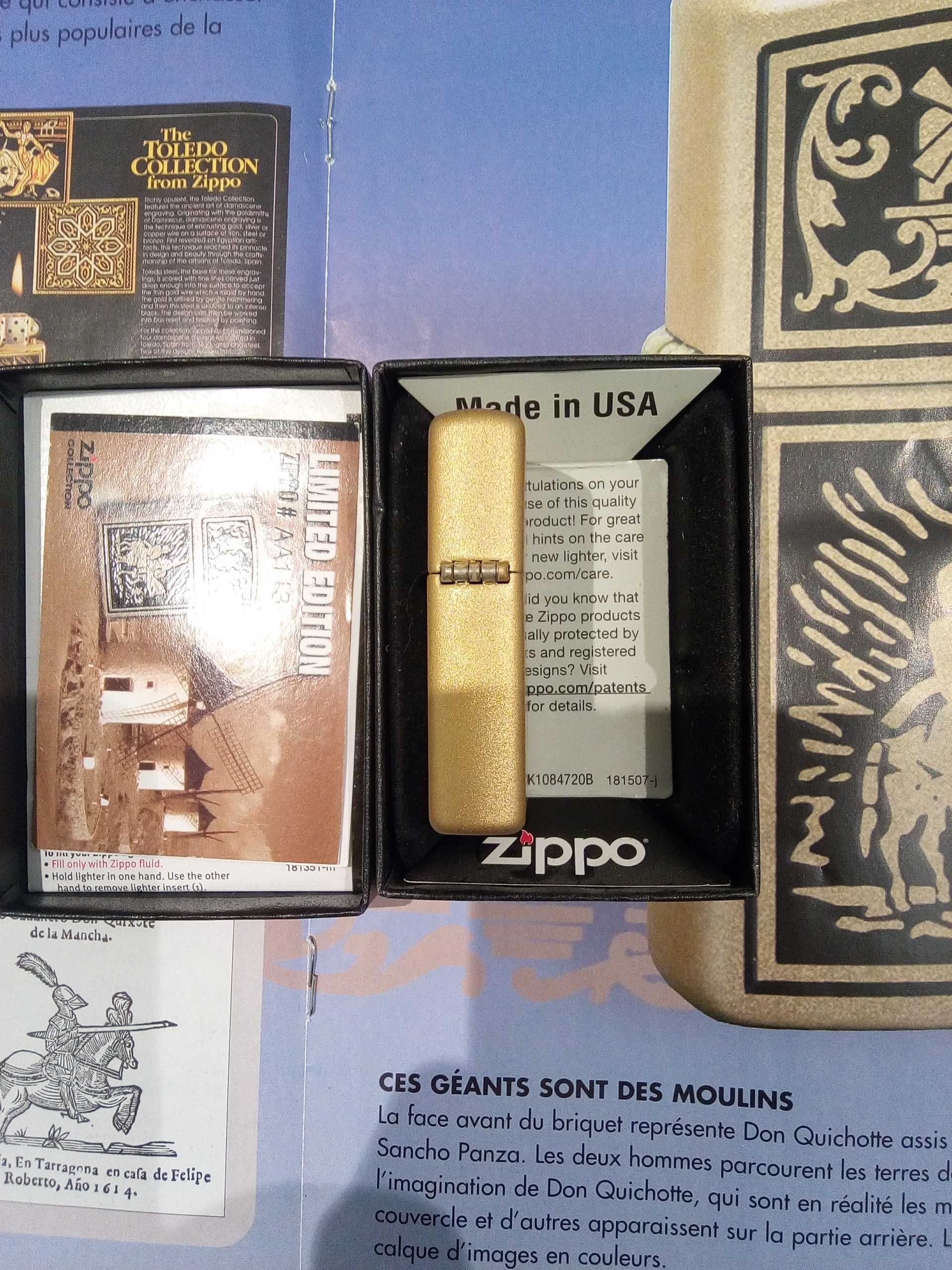Интересная коллекционная оригинальная Zippo с каталожным буклетом.