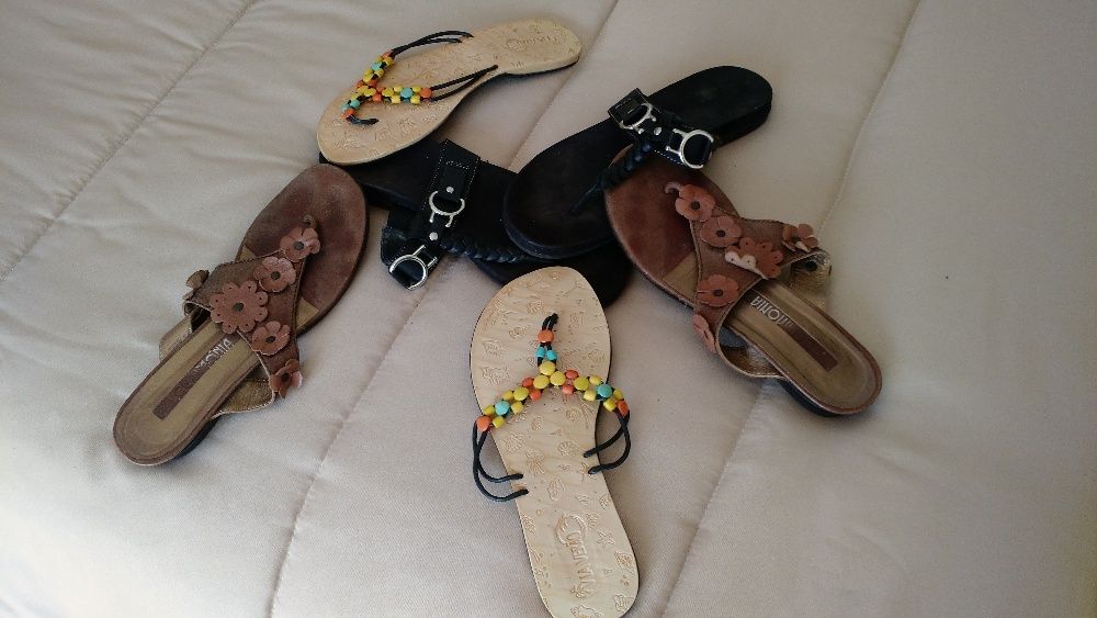 3 pares chinelos/sapatos NR 36/37