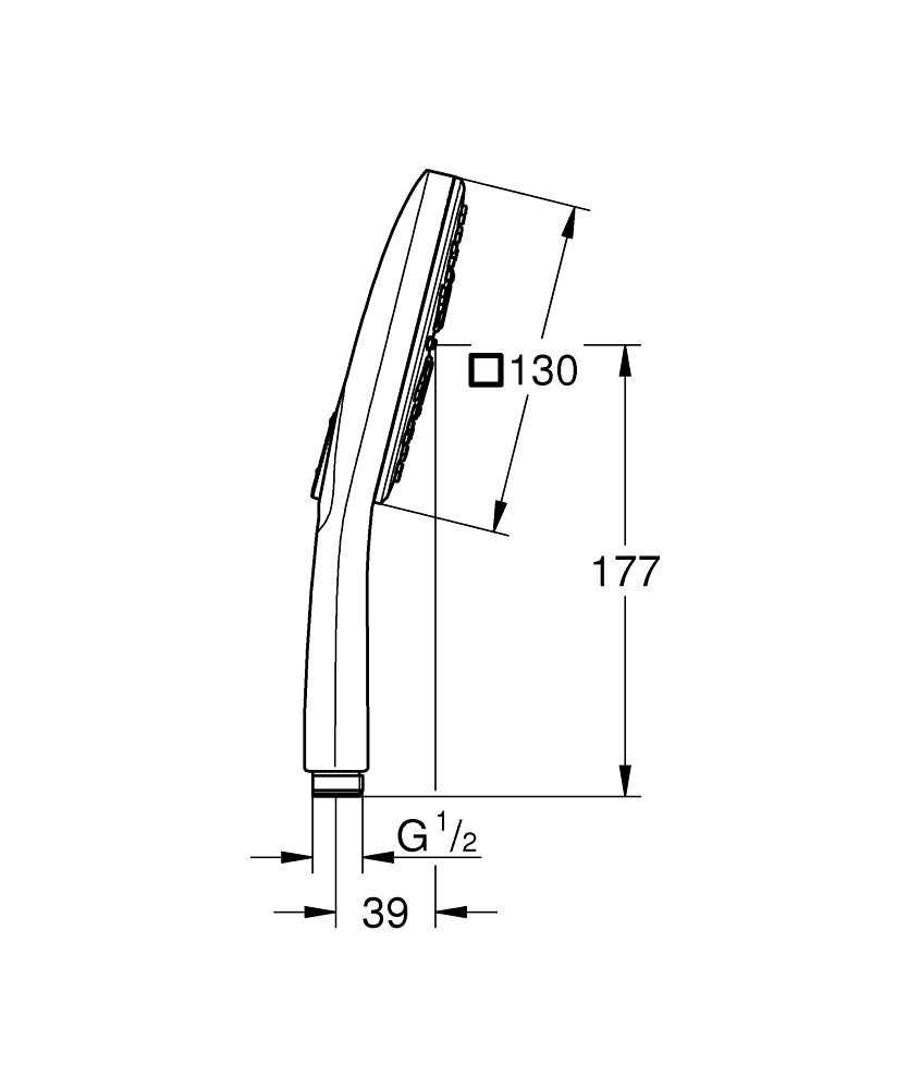 3-режимний ручний душ GROHE RAINSHOWER SMARTACTIVE 130 CUBE 26582000