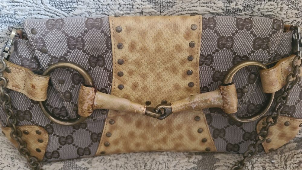 Клатч Gucci кожа + текстиль
