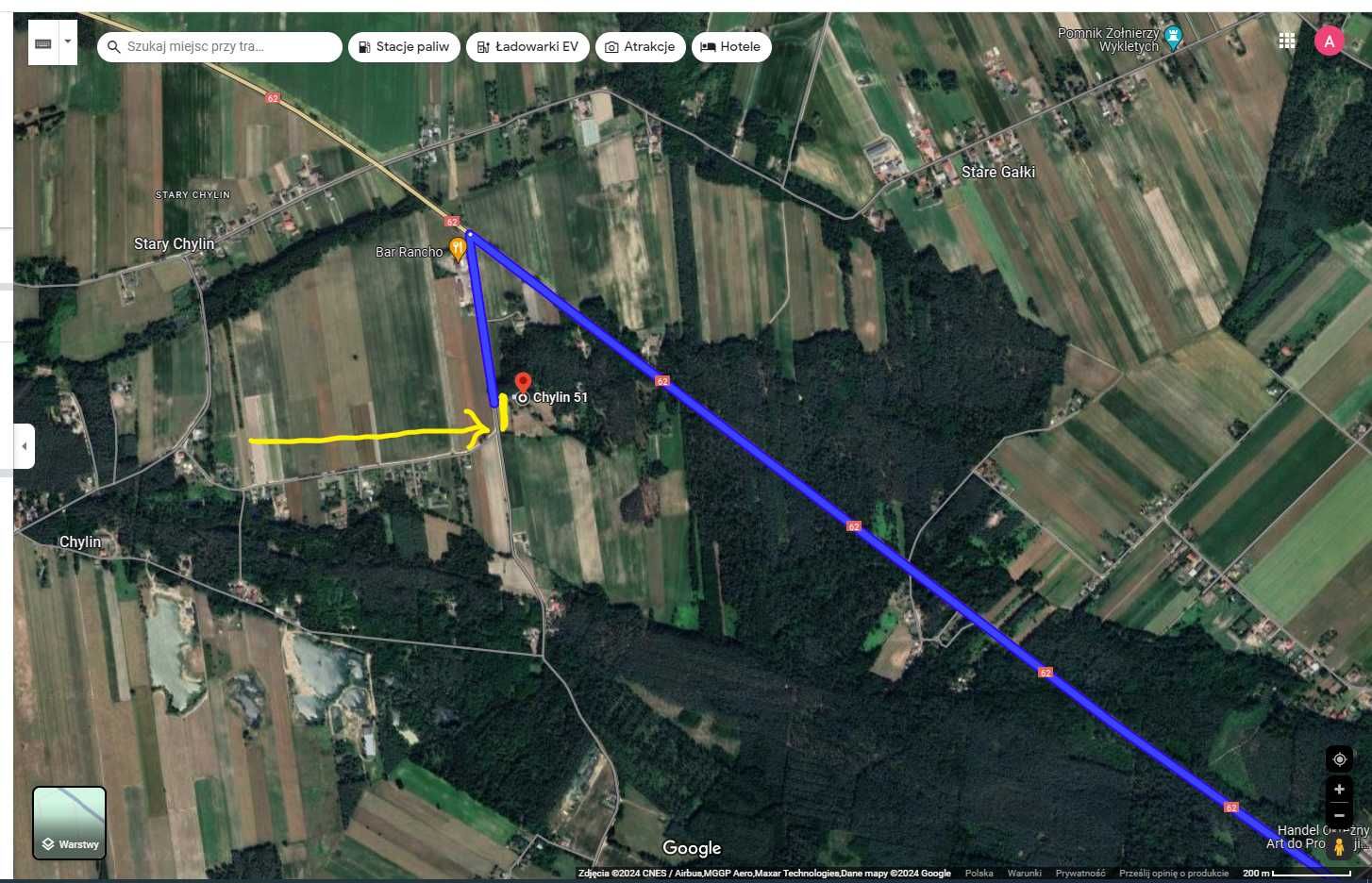 Działka budowlana 3500m  20zł/m2 Chylin gm. Mała Wieś k/Płock