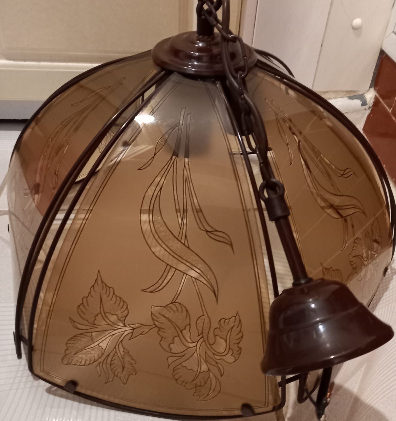 Duża lampa sufitowa retro