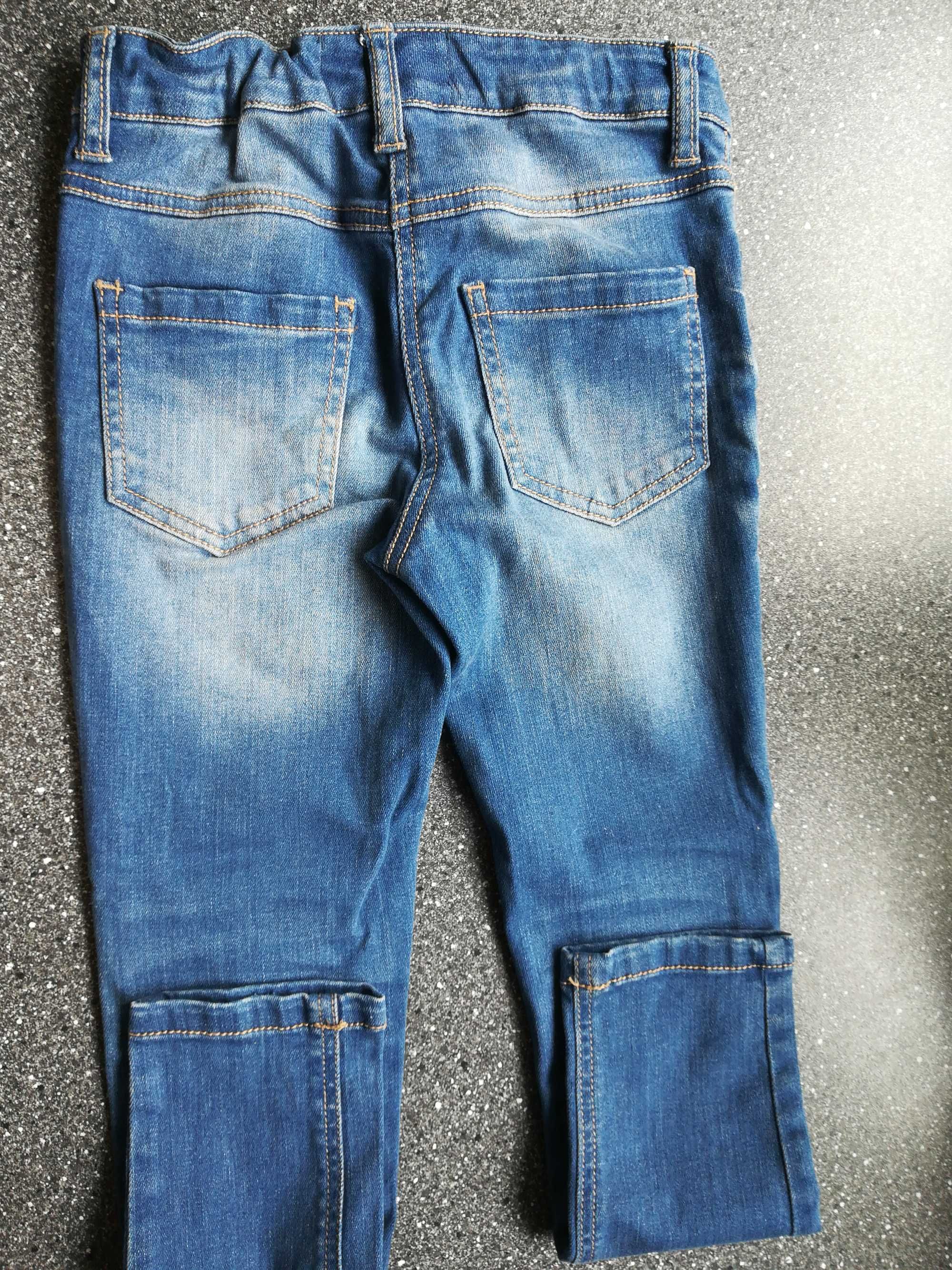 Spodnie jeansy 122 kamienie dżety