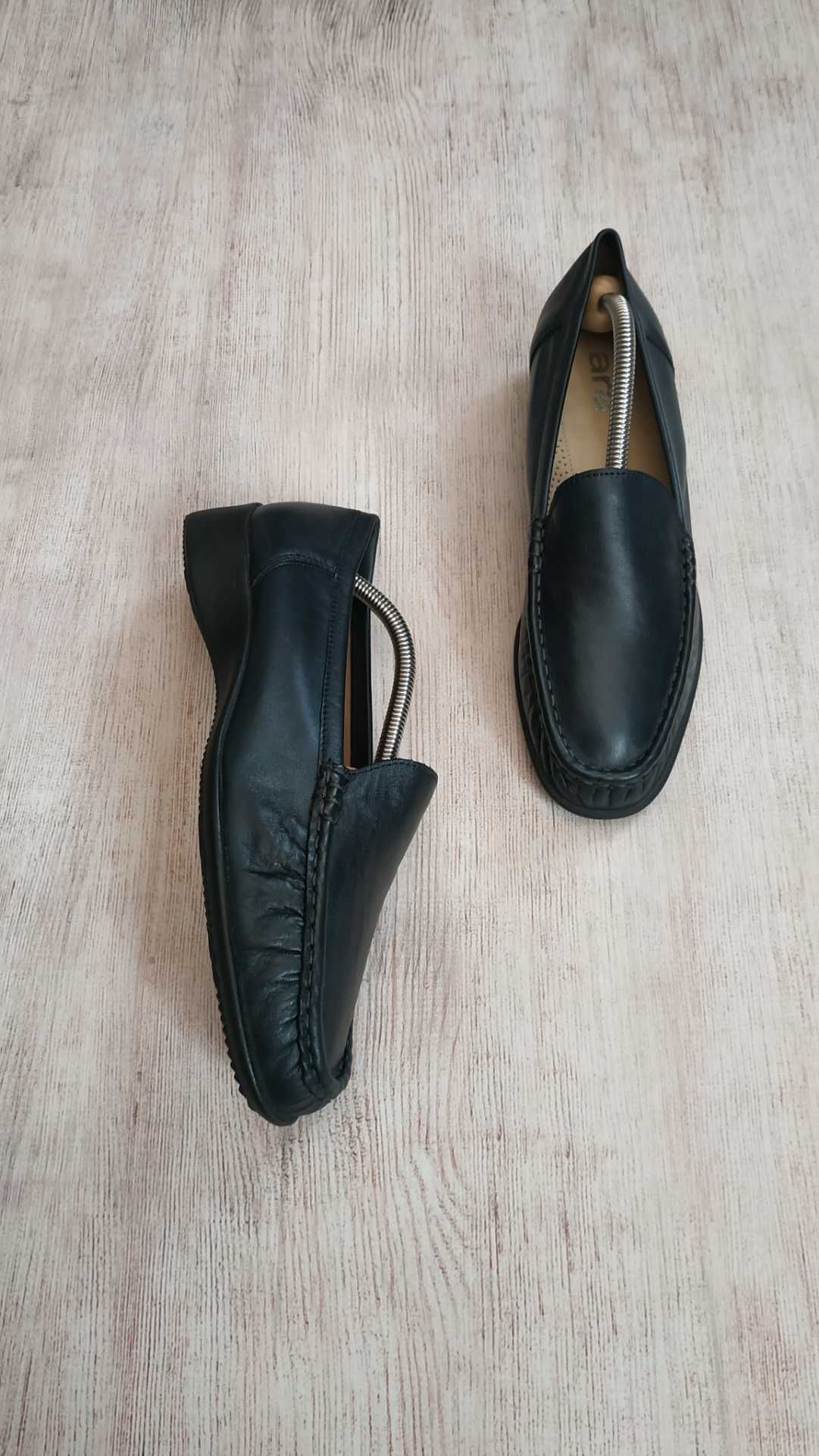 Ara кожаные туфли, лоферы в стиле loro piana мокасины  40 р