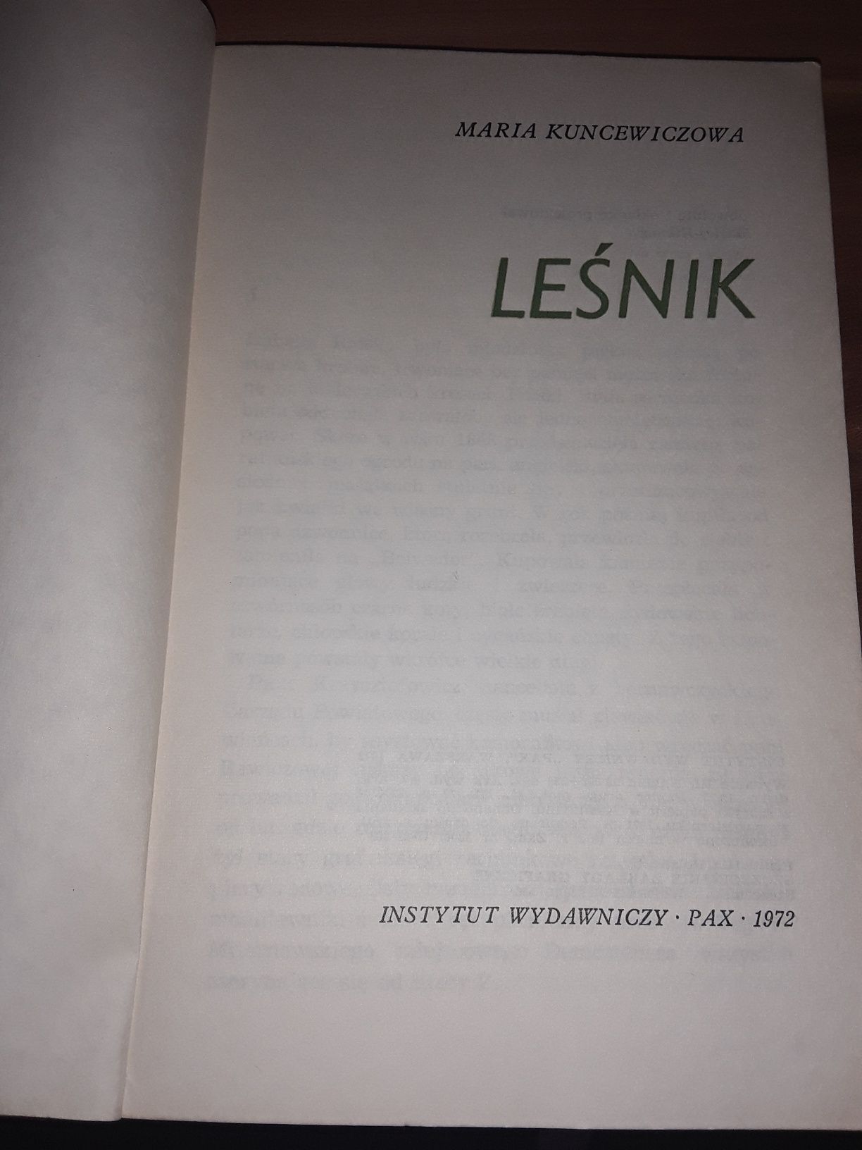 Leśnik Maria kuncewiczowa pax 1972